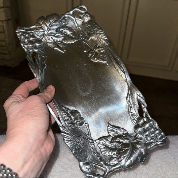 Arthur Court Silver Tray with Embossed Design - Picture 2 of 10